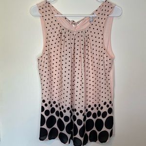 Elle Pink and Black Polka Dot Blouse